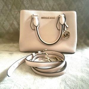 Michael Kors Camille Small Pebbled Leather Satchel(Soft Pink color).